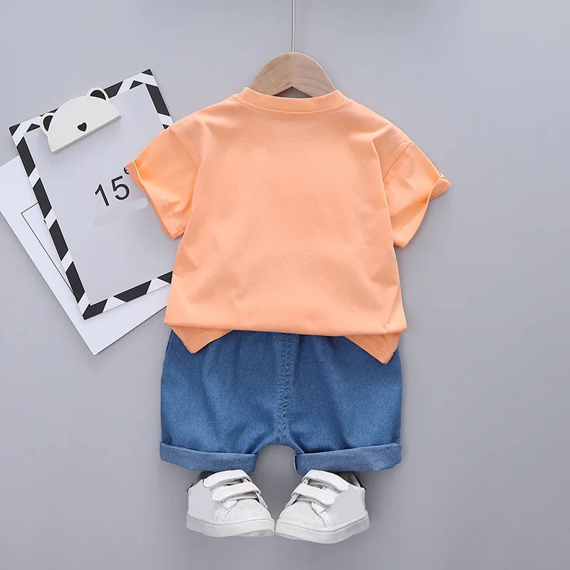 Berniukai trumparankoviai kostiumas medvilnės atsitiktinis animacinių filmų T-shirt baby boy vasaros drabužių kelnės 2 vnt vaikams drabužių 5