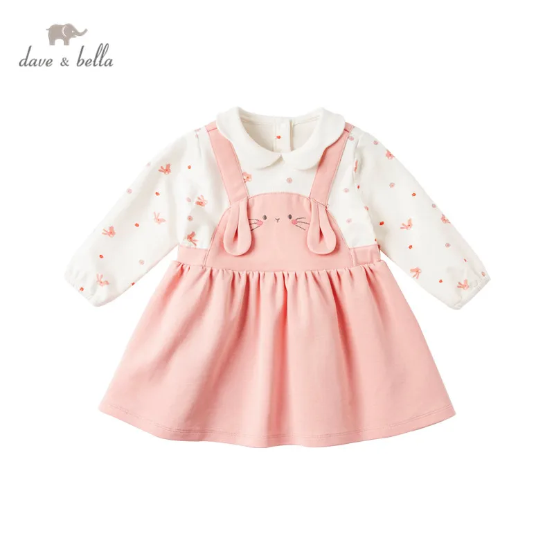 DBM16332 dave bella pavasario baby girl ' s cute cartoon kratinys suknelė vaikų mados šalis suknelė vaikams kūdikiams lolita drabužiai 1