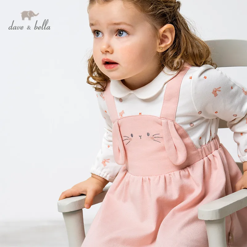DBM16332 dave bella pavasario baby girl ' s cute cartoon kratinys suknelė vaikų mados šalis suknelė vaikams kūdikiams lolita drabužiai 4