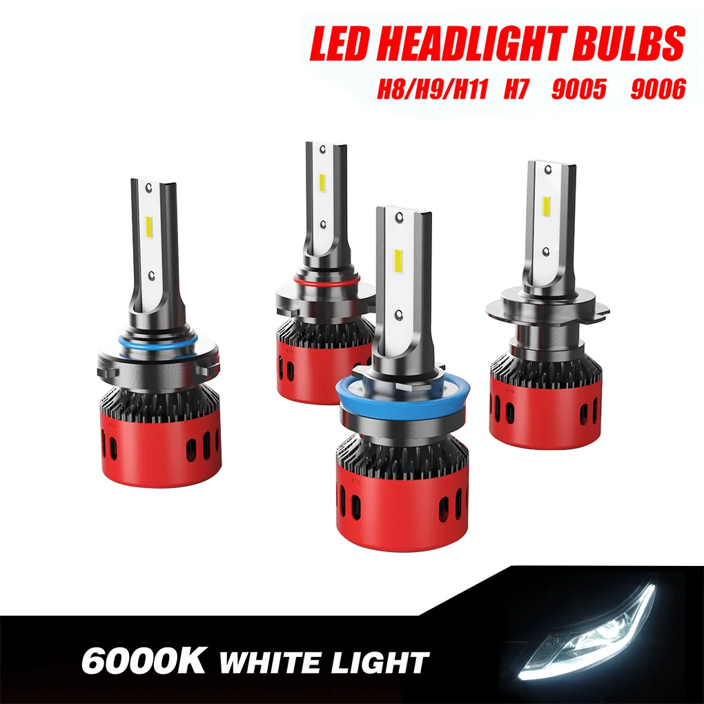 2VNT LED Žibintų Vandeniui LED Priekinės Šviesos Lemputės Automobilių šaltai Balta Žibintų Lemputę 800W 24000lm 6000K H1 H4 H7, H11 9005 9006 1