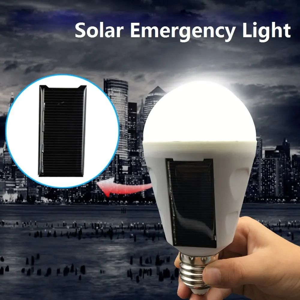 7W 12W Nešiojamas Saulės energija Varomas LED Lemputės, Šviesos, atsparus Vandeniui E27 Bazė Kempingas Lemputė Pagalbos Įkrovimo Kabinti Palapinę Nakties Šviesos 0