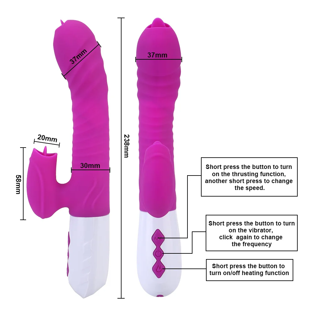IKOKY Dual Liežuvio Vibratorius Dildo Vibratorius Lazdelė G Spot Klitorio Stimuliatorius Sekso Žaislai Moterims, Šildomos Teleskopinis Vibratorius 1