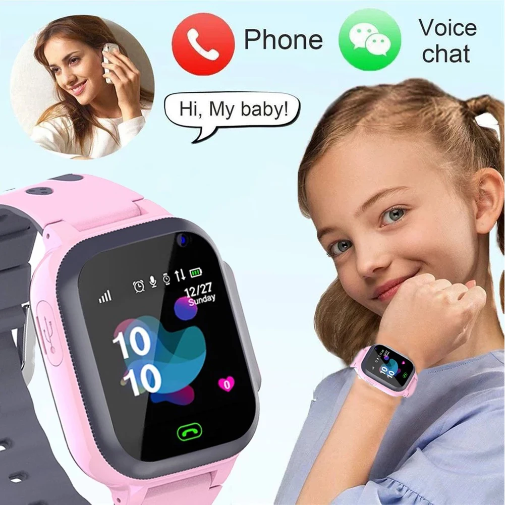 Vaikai Laikrodžiai Skambinti į Vaikų Smart Žiūrėti Vaikams SOS Vandeniui Smartwatch Laikrodį SIM Kortelės buvimo Vietą Tracker Vaikui Žiūrėti Berniukas Mergaičių 1