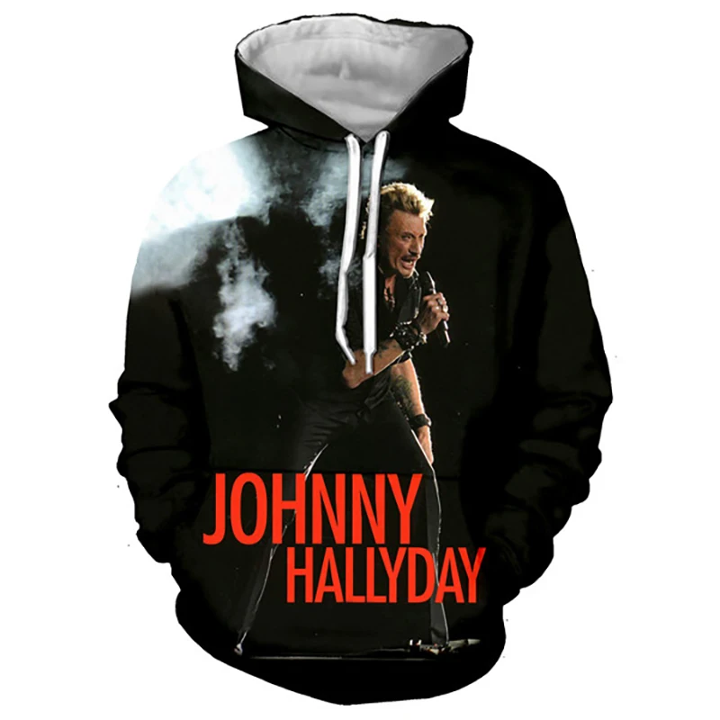 Naujas Johnny Hallyday Hoodies Prancūzija Roko Dainininkė, modelis, mados atsitiktinis punk stiliaus hoodie 3D spausdinimo vyrų, moterų, vaikų swe 4