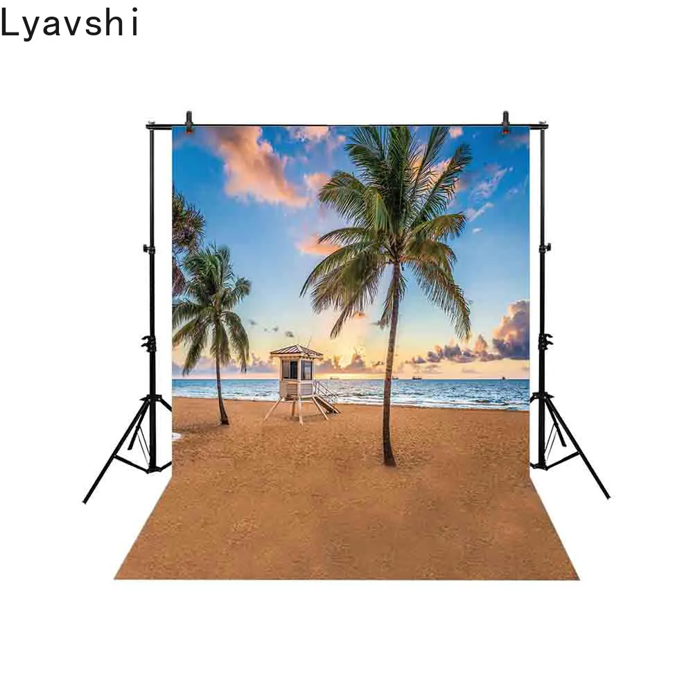 Lyavshi sluoksnių fotografijos studija floridos paplūdimys, vandenynas kokoso medžių, atogrąžų vasarą photocall fonas 1