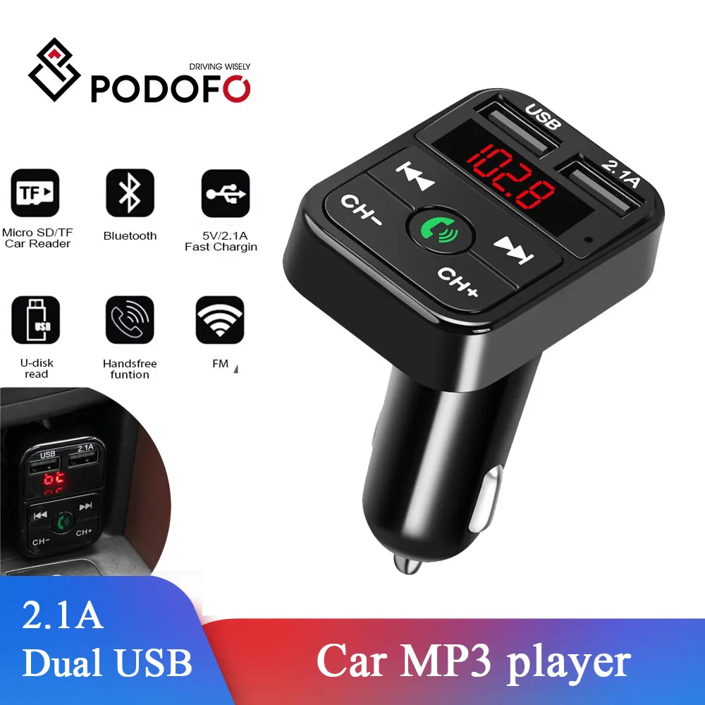 Naujas LED FM Siųstuvas Bluetooth 5.0 Belaidė laisvų Rankų įranga Garso Imtuvas Auto MP3 Grotuvas 2.1 ADual USB Greitas Įkroviklis Automobilių Reikmenys 5