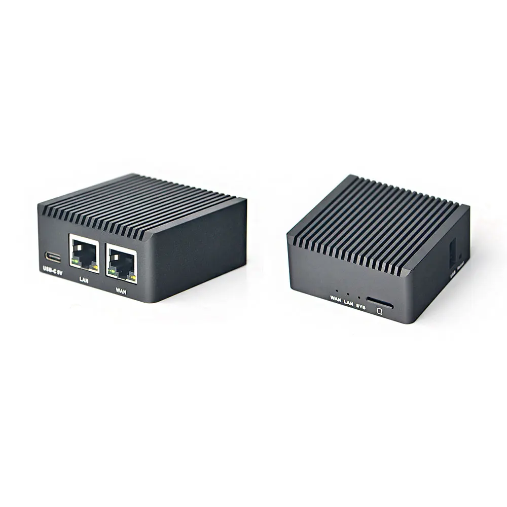 NanoPi R2S Rockchip RK3328 su CNC Metalo Atveju, Mini Router Dual Gigabit ethernet Port 1GB didelę Atmintį 5