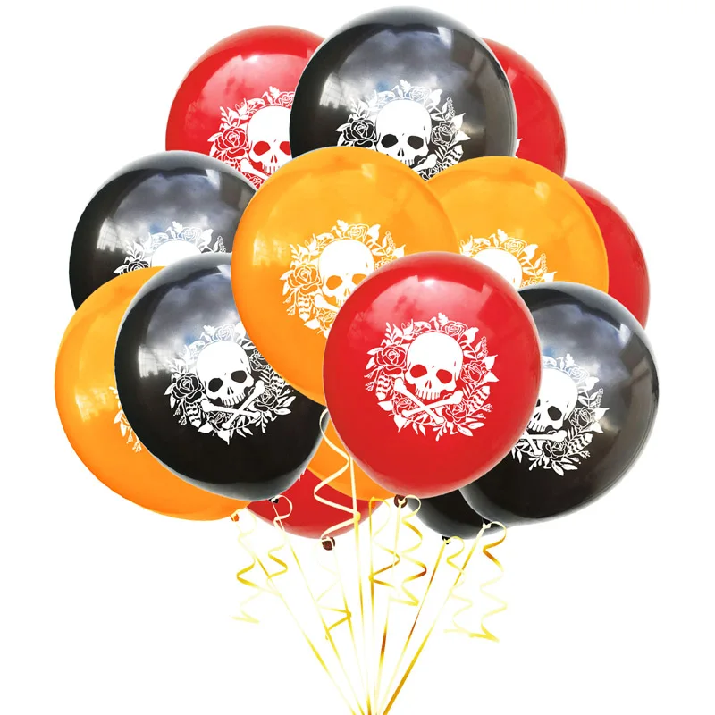 15pcs12inch kaukolė lateksiniai balionai Helovinas piratų oro globos piratai tema gimtadienio apdailos prekių vaikams, žaislų Spalvotų 1