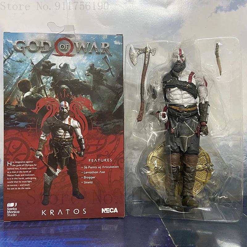 NECA God of War 4 Kratos Veiksmų Skaičius, PVC Ghost of Sparta Kolekcines Modelis Žaislas 18CM 3