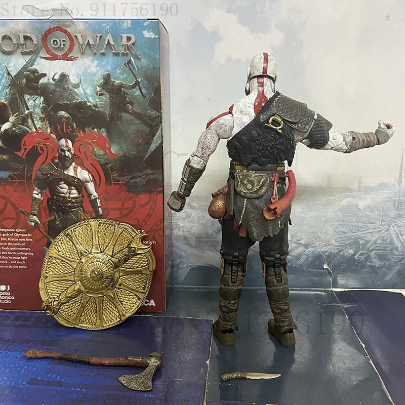 NECA God of War 4 Kratos Veiksmų Skaičius, PVC Ghost of Sparta Kolekcines Modelis Žaislas 18CM 4