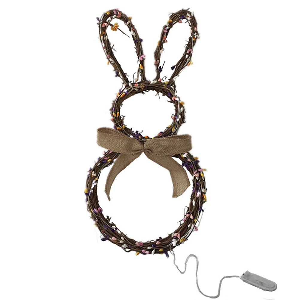 Easter Bunny Formos Vainikas Rankų darbo Pavasaris Vainikas su Uogomis Rotango Triušis Girliandą Poilsio Namų Durų, Langų Kabo Ornamentu 1