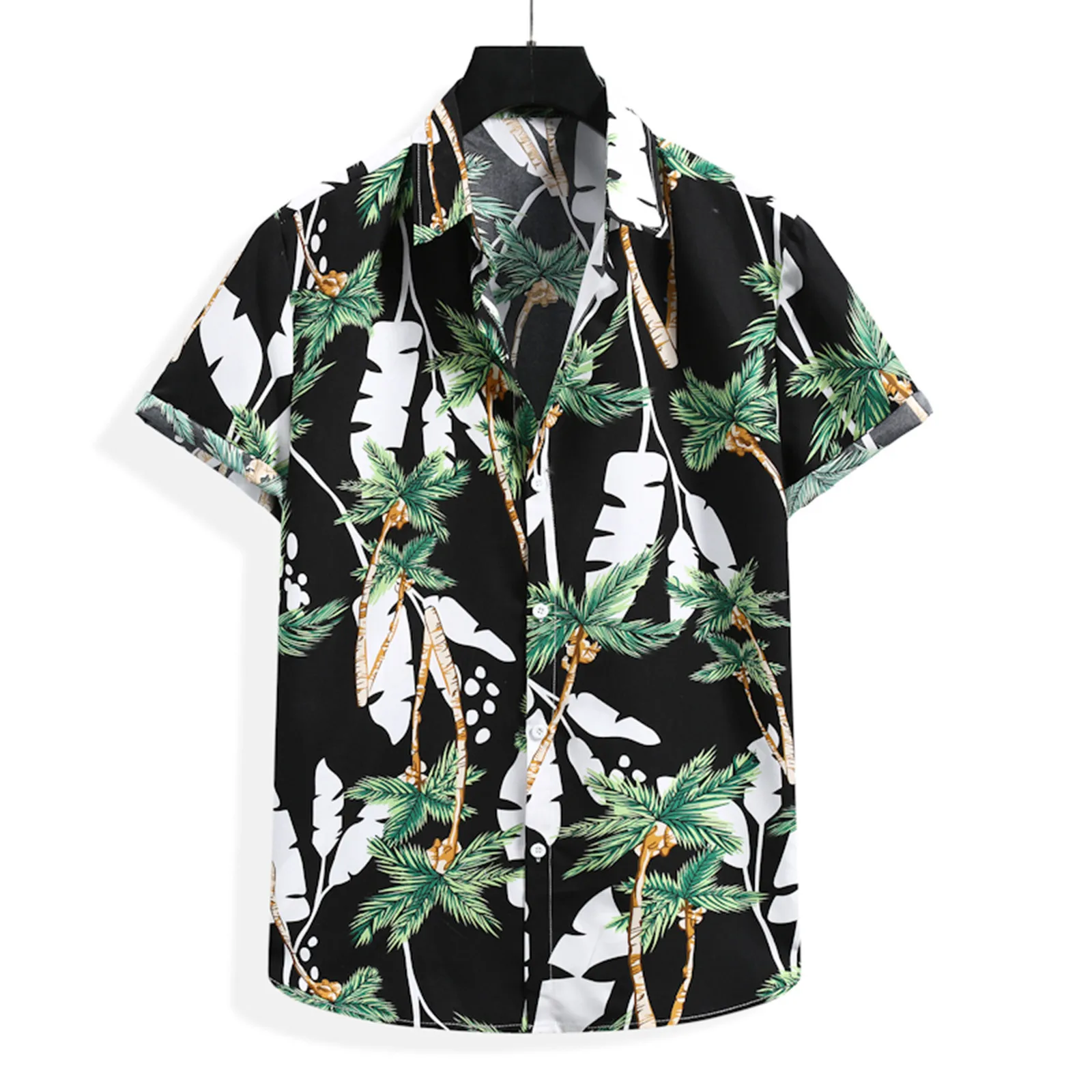 Kokoso Medis Spausdinti Hip-Hop Marškinėliai Vyrams Vasaros Paplūdimio Negabaritinių Marškinėliai Mygtuką Iki Streetwear Harajuku Mados Havajų Marškinėliai 1
