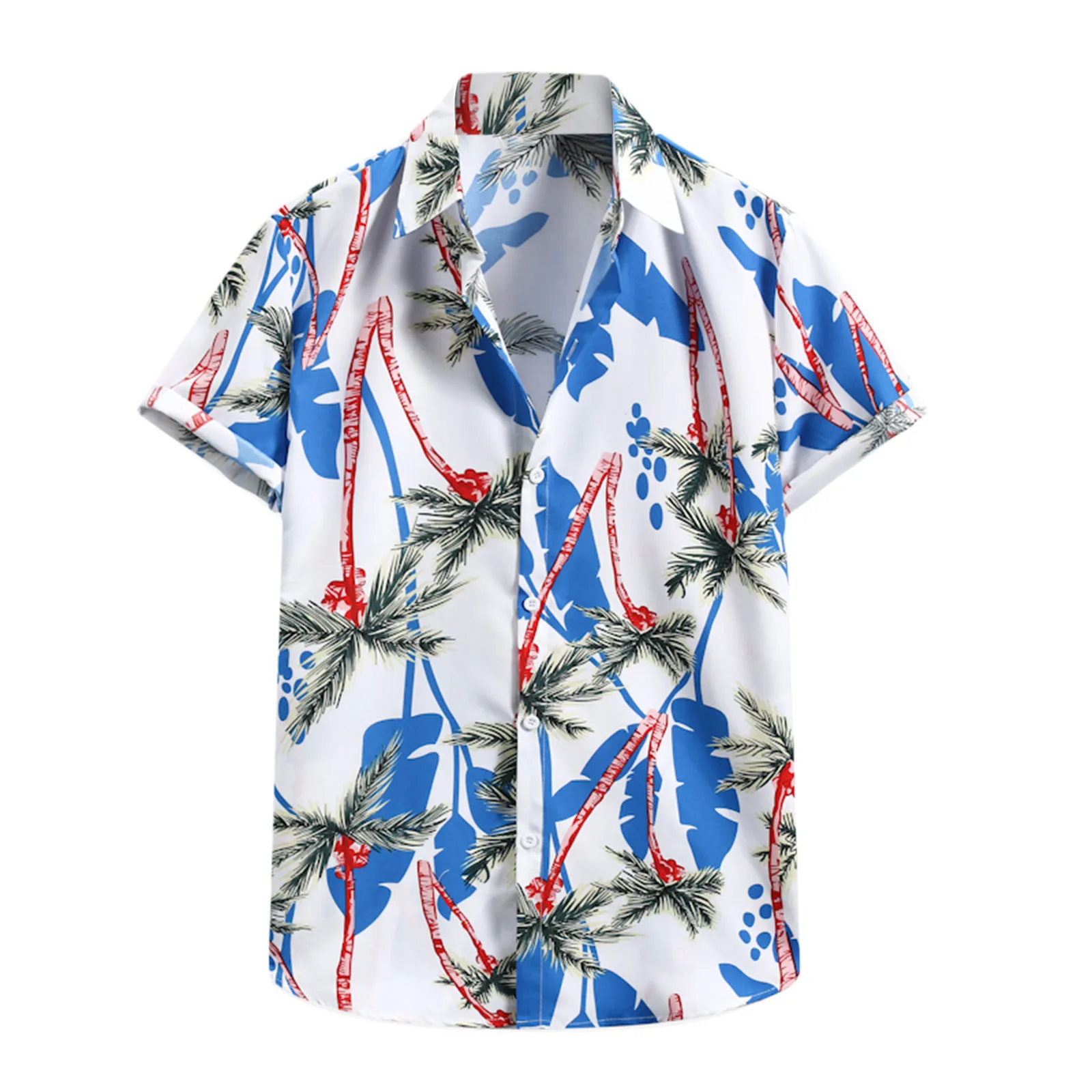 Kokoso Medis Spausdinti Hip-Hop Marškinėliai Vyrams Vasaros Paplūdimio Negabaritinių Marškinėliai Mygtuką Iki Streetwear Harajuku Mados Havajų Marškinėliai 2