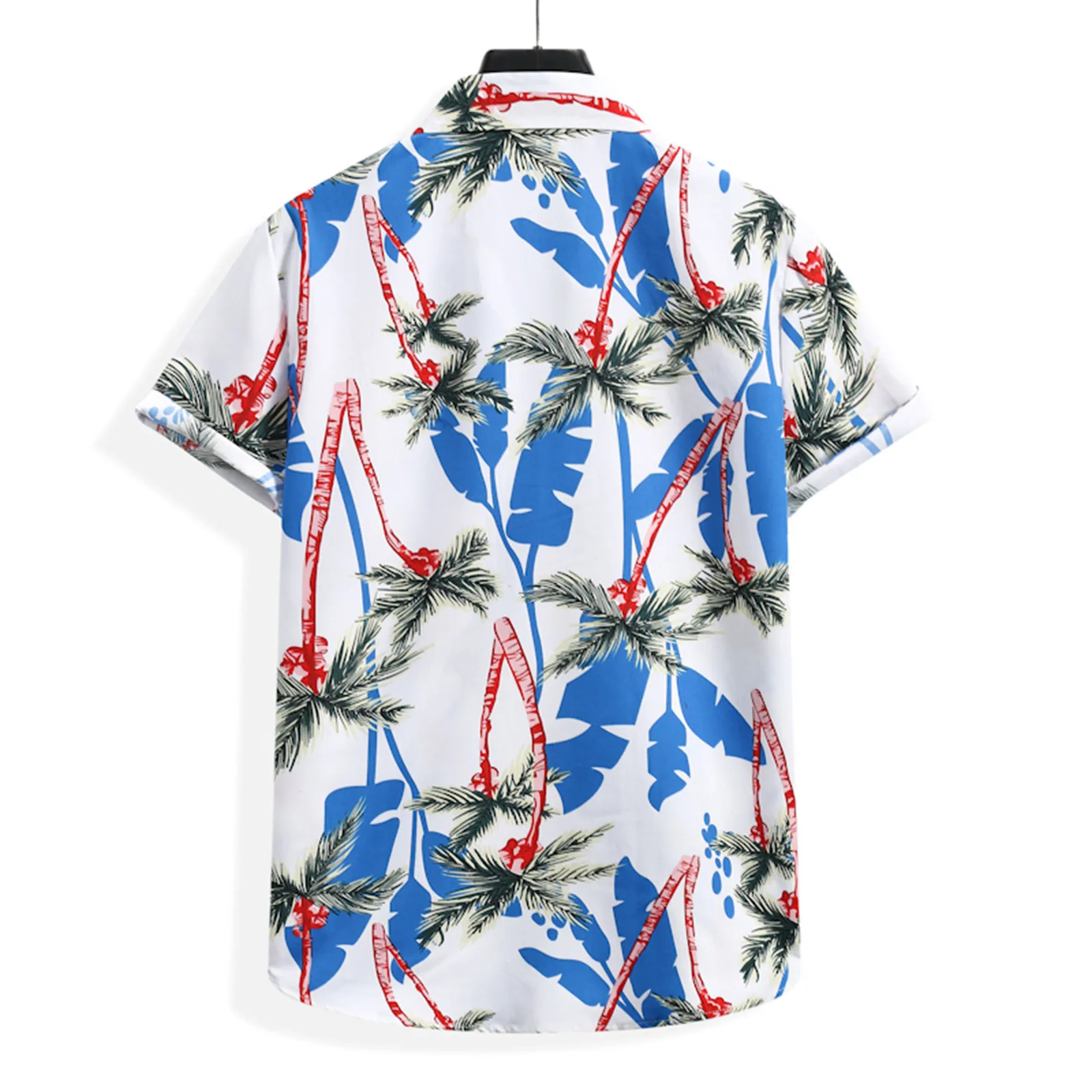 Kokoso Medis Spausdinti Hip-Hop Marškinėliai Vyrams Vasaros Paplūdimio Negabaritinių Marškinėliai Mygtuką Iki Streetwear Harajuku Mados Havajų Marškinėliai 3
