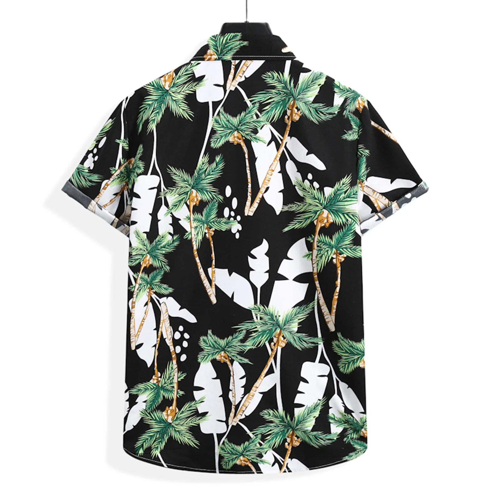 Kokoso Medis Spausdinti Hip-Hop Marškinėliai Vyrams Vasaros Paplūdimio Negabaritinių Marškinėliai Mygtuką Iki Streetwear Harajuku Mados Havajų Marškinėliai 5