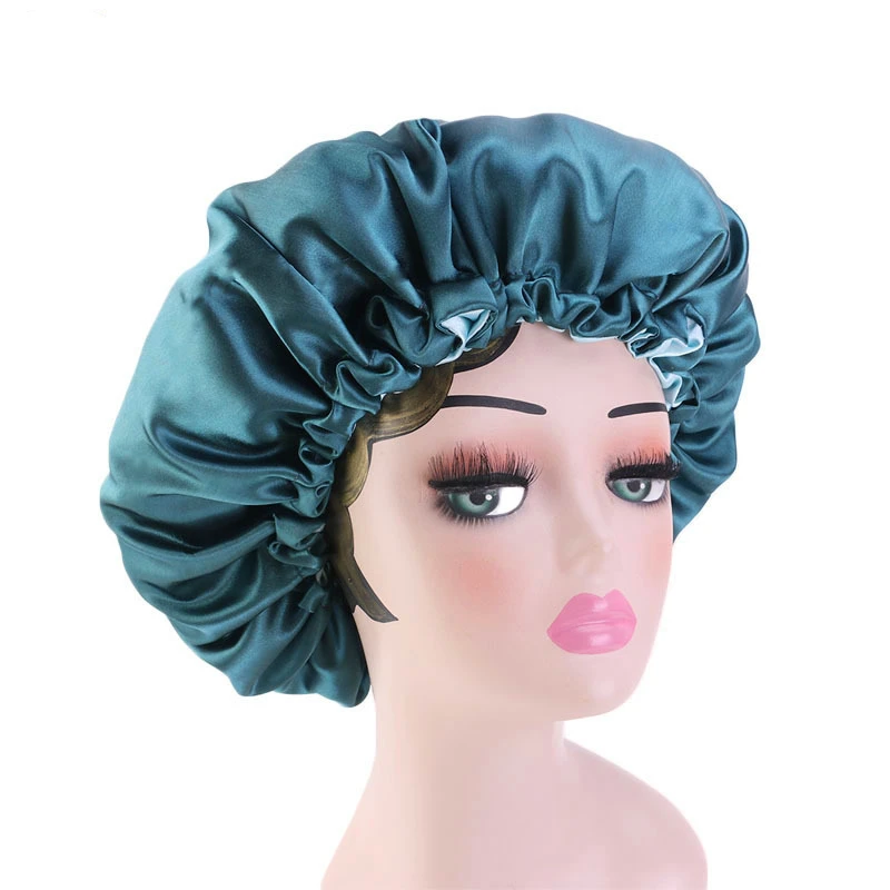 Naujas kieto moterų grožio satino, šilko skrybėlių mados dėmes šilko ponios naktį bžūp galvos skrybėlę, plaukų vyniojimo priedai wholesaleSP023 4