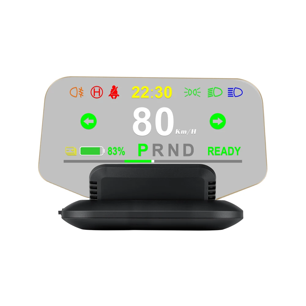 Spidometras OBD2 HUD Head Up Display už Tesla Modelis 1 Ekranas Greitis Šviesos Pavarų Navigacijos Vadovas Baterija Signalizacijos, Automobilių Priedai 3