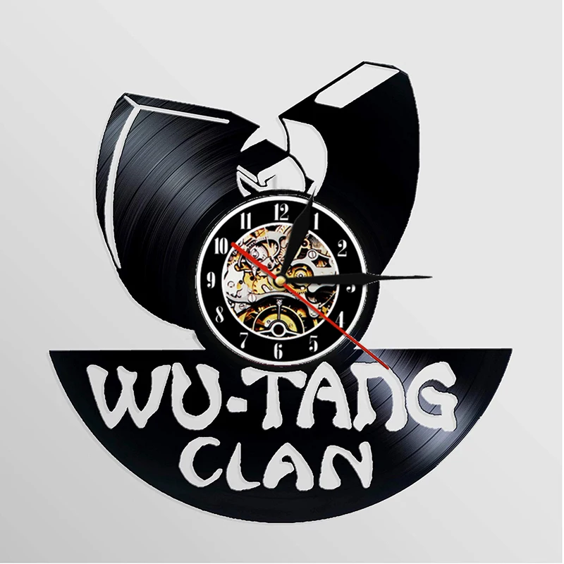 WU TANG CLAN HIP-HOP Band Laikrodis Derliaus Vinilo Įrašas Modernaus Dizaino Sieninis Laikrodis Muzikos Tema Sienos Žiūrėti Namų Dekoro Dovana Gerbėjams 0