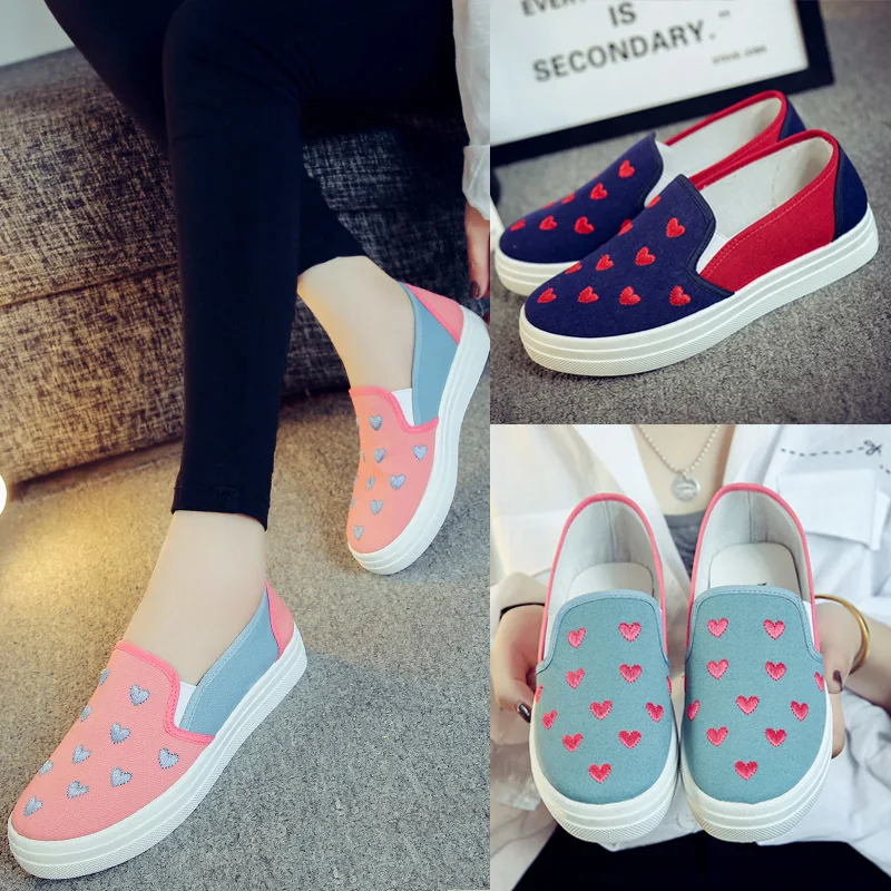2020 naujas moterų senojo Pekino audinys batai drobė batai pavasarį, vasarą, rudenį storio apačioje studentų mažas persikas širdies butas batai 0
