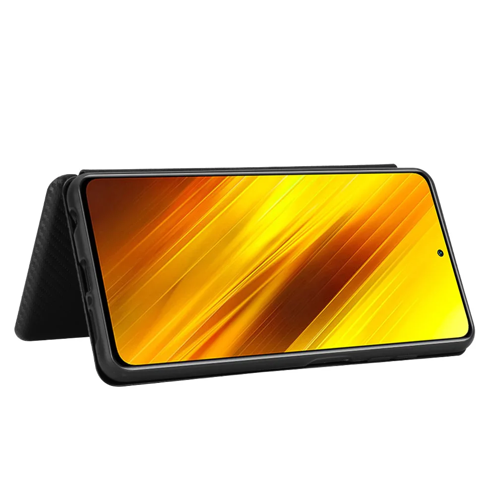 Už Xiaomi Poco X3 Pro Atveju Anglies Pluošto Apversti Odos Atveju Xiaomi Poco X3 NFC Pasaulio Versija X3 X 3 Padengti 4
