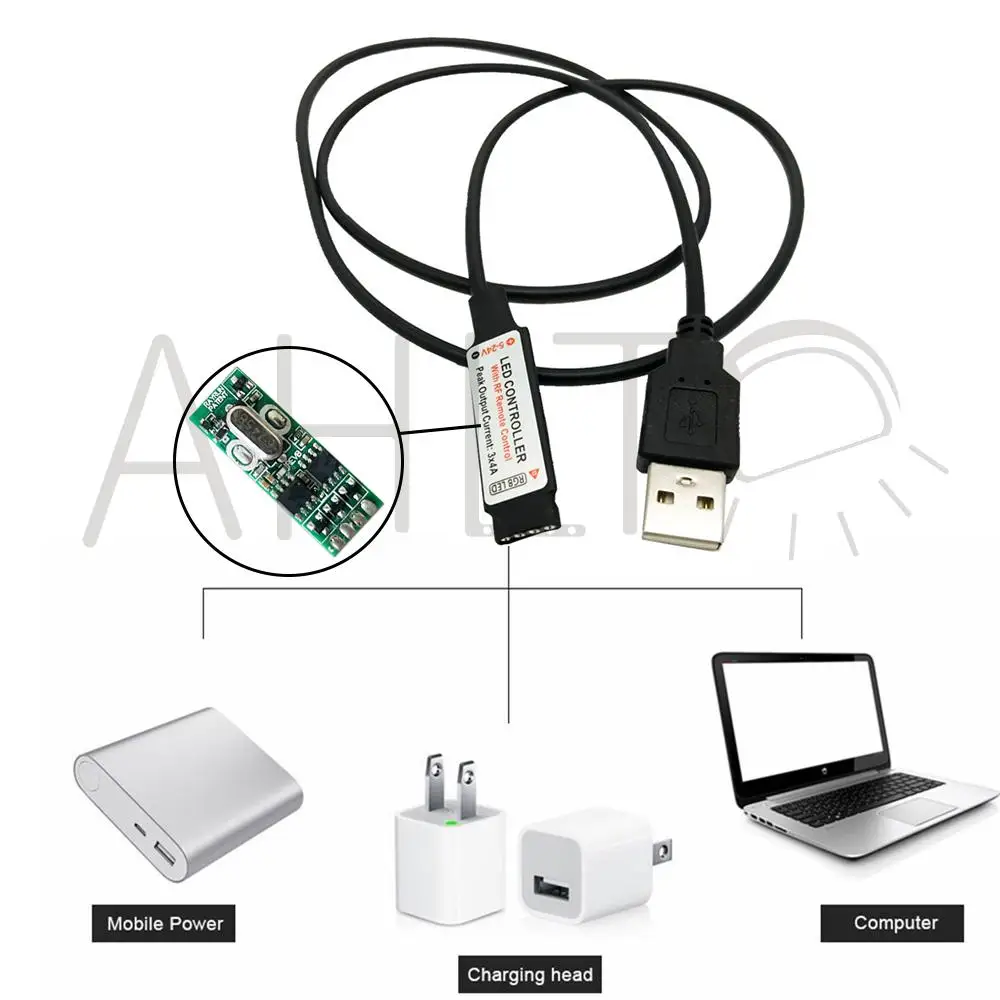 USB Led Juostelės Žibintai Volt RGB USB IR Nuotolinio valdymo pultelis DC 5V LED Šviesos Juostelės 17 Mygtuką Nuotolinio Belaidžio už Sienos Lempos Rgb Valdiklis 2