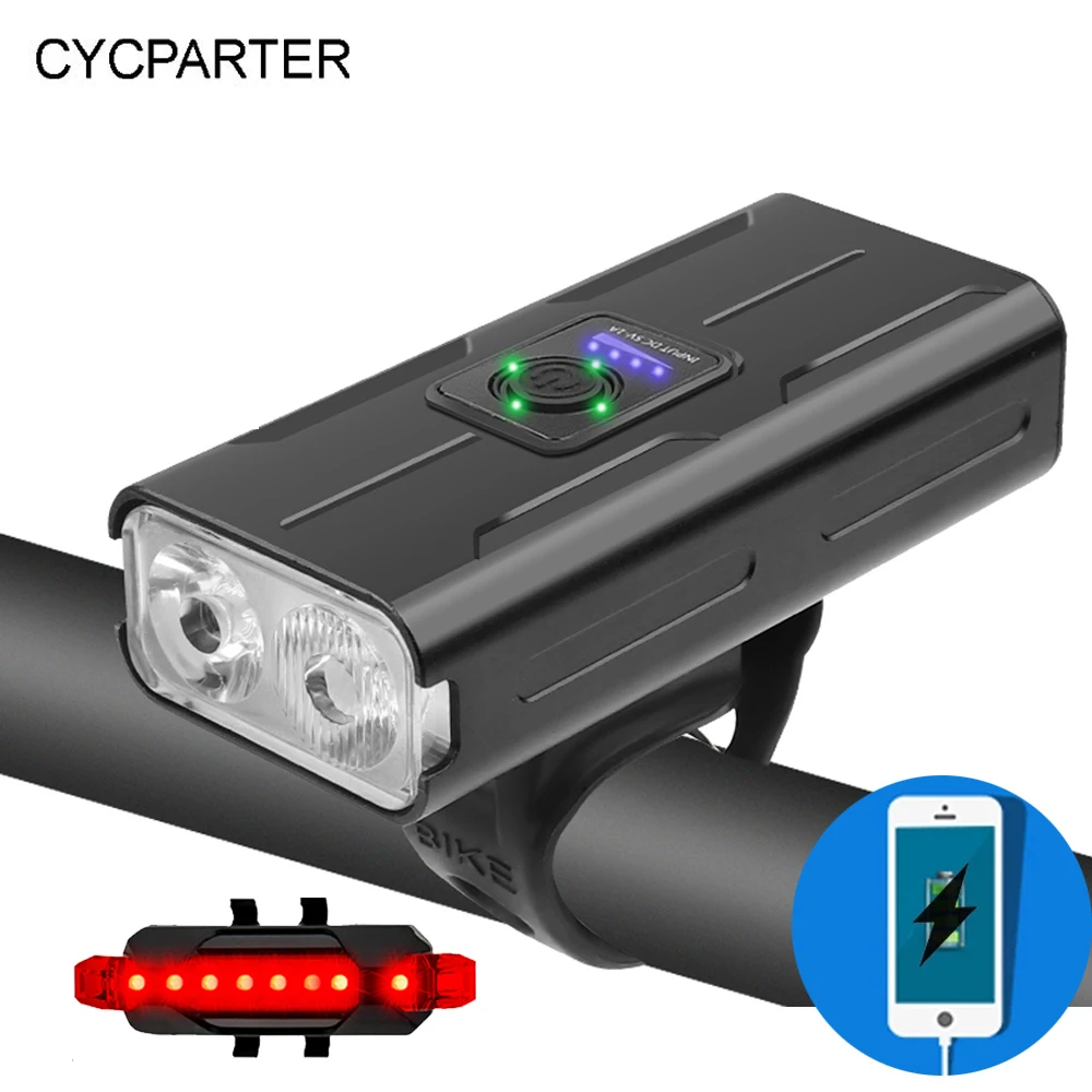 Dviračio Šviesos Rainproof USB Įkrovimo LED 1200 Liumenų MTB Priekinis Žibintas priekinis žibintas Aliuminio Ultralight Žibintuvėlis Dviračio Šviesos 5