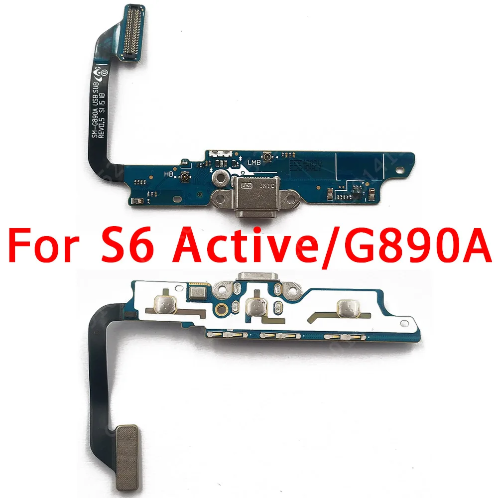 Originalus USB Mokestis Valdybos Samsung Galaxy S6 Aktyvus G890A Įkrovimo lizdas PCB Doko Jungtis, Flex Kabelis Pakeitimo Atsarginės Dalys 0