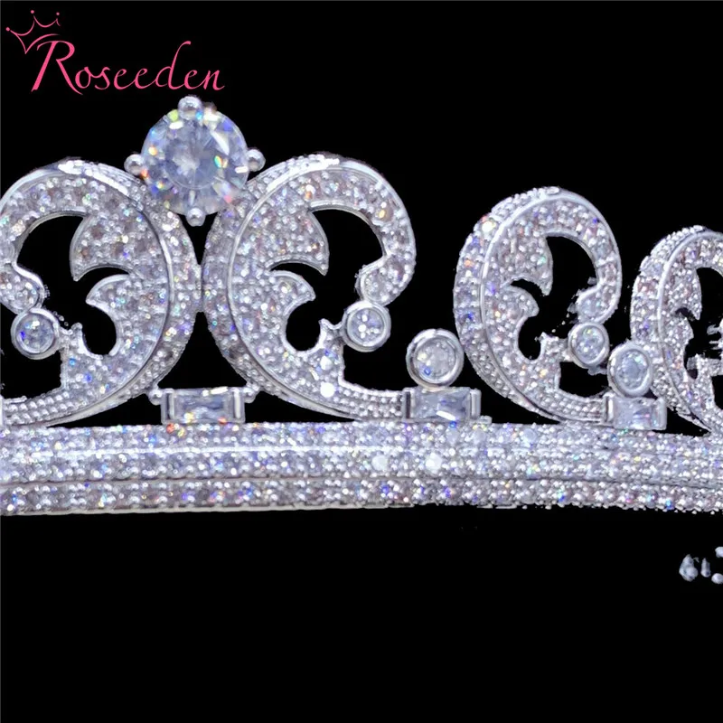 • Dalyvavimas Rožančiai Ir Karūnos Prabanga CZ Princesė Vestuvių Inscenizacija Plaukų Aksesuarai ir Vestuvių Papuošalai RE3637 4