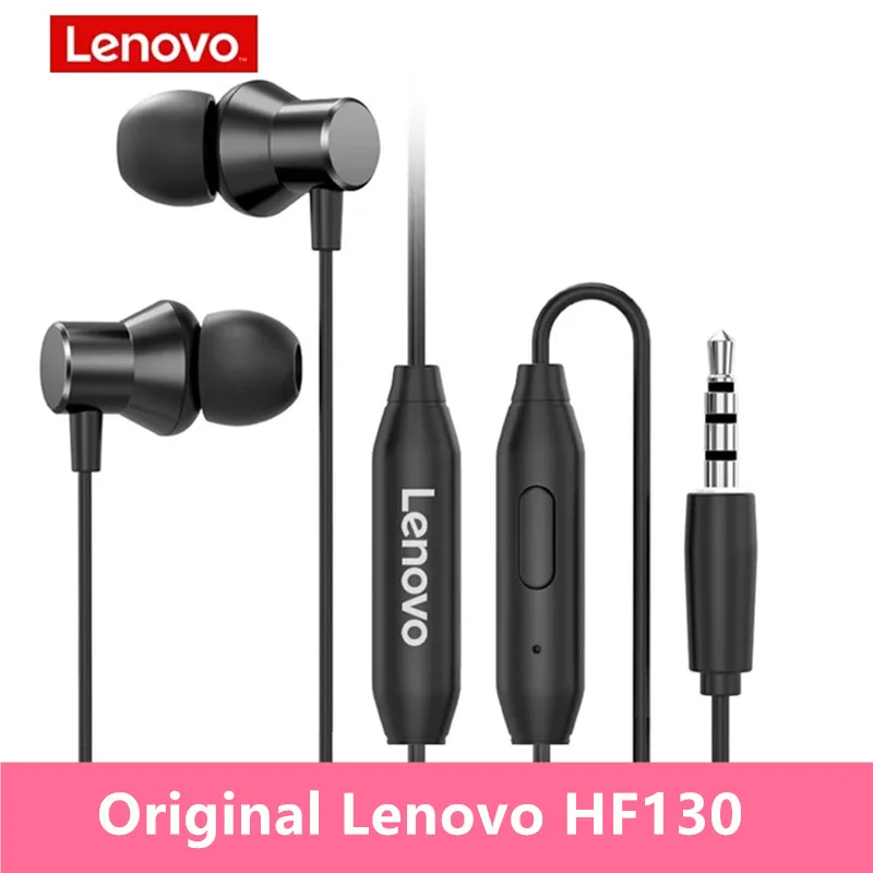 Lenovo HF130 Bass Garso Laidinio Ausines In-Ear Sporto Ausines su mic iPhone Samsung laisvų Rankų įranga fone de ouvido auriculares MP3 0