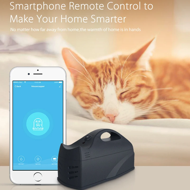 Tuya Smart Home WiFi Pelės Catcher Smart Belaidžių Jutiklių Masalas Šoko Zapper Mobile APP Kontrolės Spąstai Veikia Su Pažangaus Gyvybės App 5