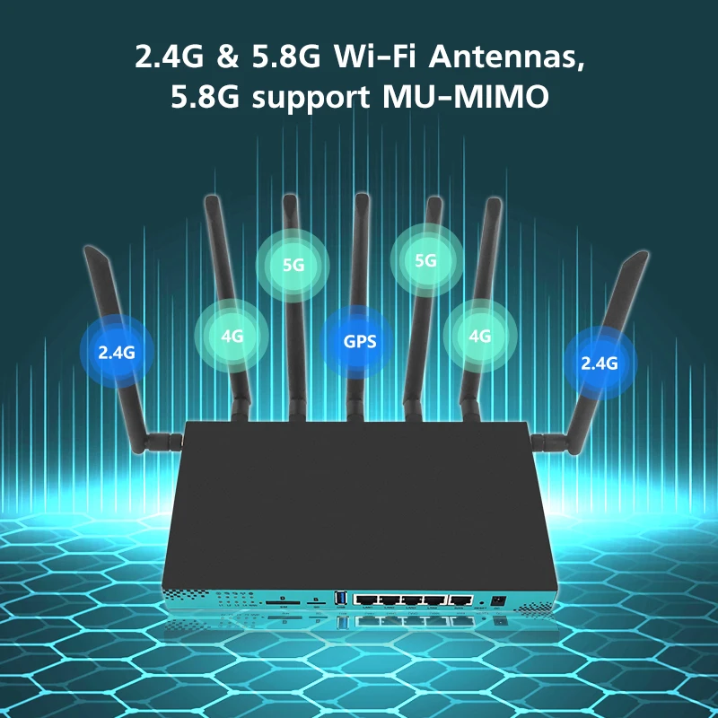 Cioswi 5G Router Dual Band Gigabit Maršrutizatorius Didelės Spartos Belaidžio WiFi 1200Mpbs 4G Pramonės Maršrutizatorius 256MB M. Uosto, 2 SIM kortelės Lizdas WG1608 0