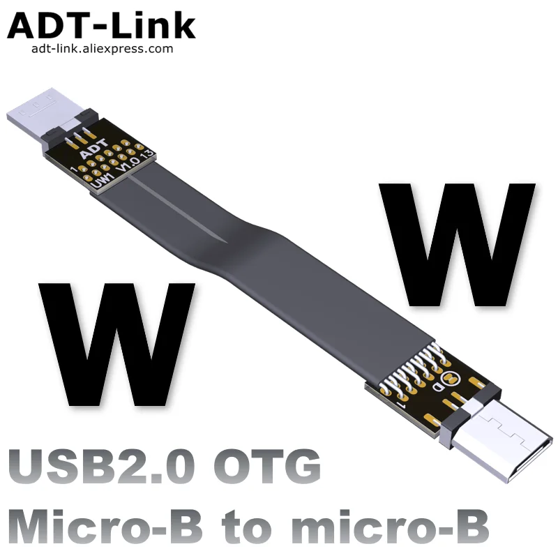 Micro USB, Micro USB 90 laipsnių Adapteris, OTG Kabeliu, 5cm-100cm FPC Juostelės Vienodo USB Micro 2.0 OTG FPV Kabelis 3A 1