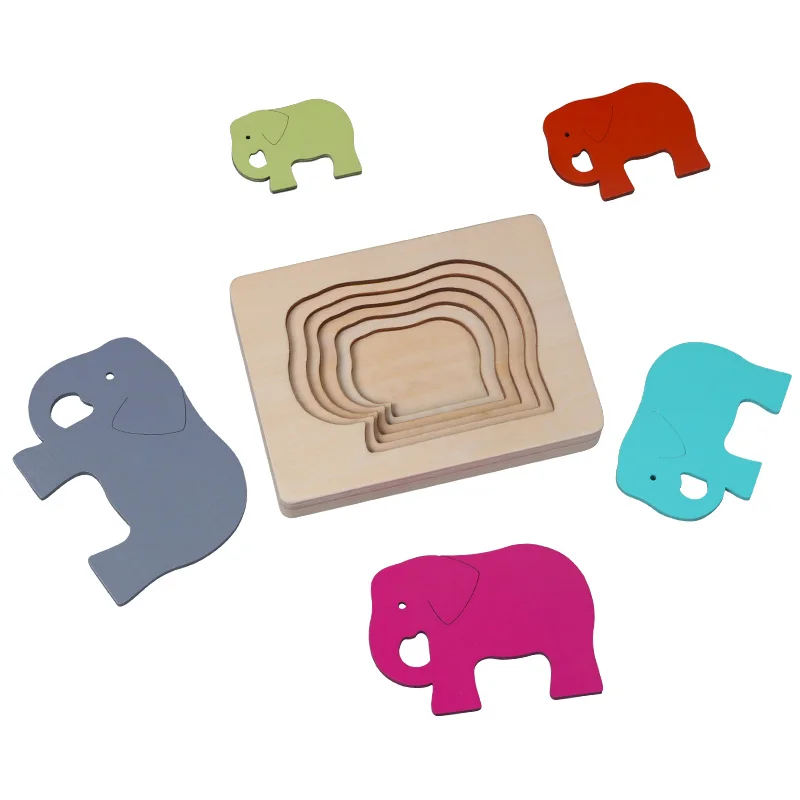 2020 Naujų Vaikų Žaislus, Gyvūnų Carton 3D Puzzle Daugiasluoksnės Dėlionės, Mediniai Žaislai, Kūdikių, Vaikų Ankstyvojo Ugdymo Dovana 0