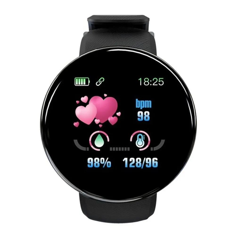 Karšto Smart Watch Širdies ritmo Monitorius Kraujo Spaudimas Smartwatch Žiūrėti Vandeniui Sport Fitness Tracker Žiūrėti D18 Reloj inteligente 3