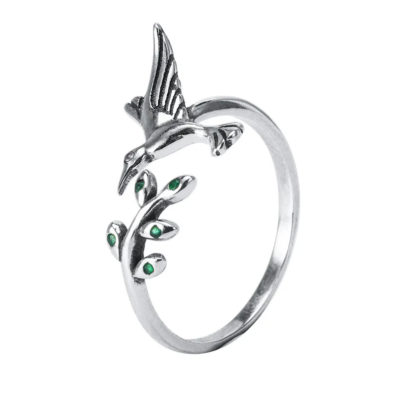Volta Van Moterų Žiedai 925 Sterlingas Sidabro Cirkonis Fine Jewelry 2021 Naujas Hummingbird Madinga, Elegantiška Trumpa Atidarymo Dizaino Žiedai 0