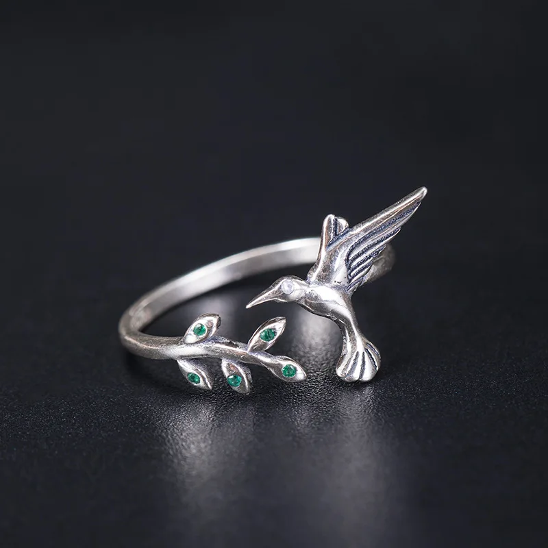 Volta Van Moterų Žiedai 925 Sterlingas Sidabro Cirkonis Fine Jewelry 2021 Naujas Hummingbird Madinga, Elegantiška Trumpa Atidarymo Dizaino Žiedai 2