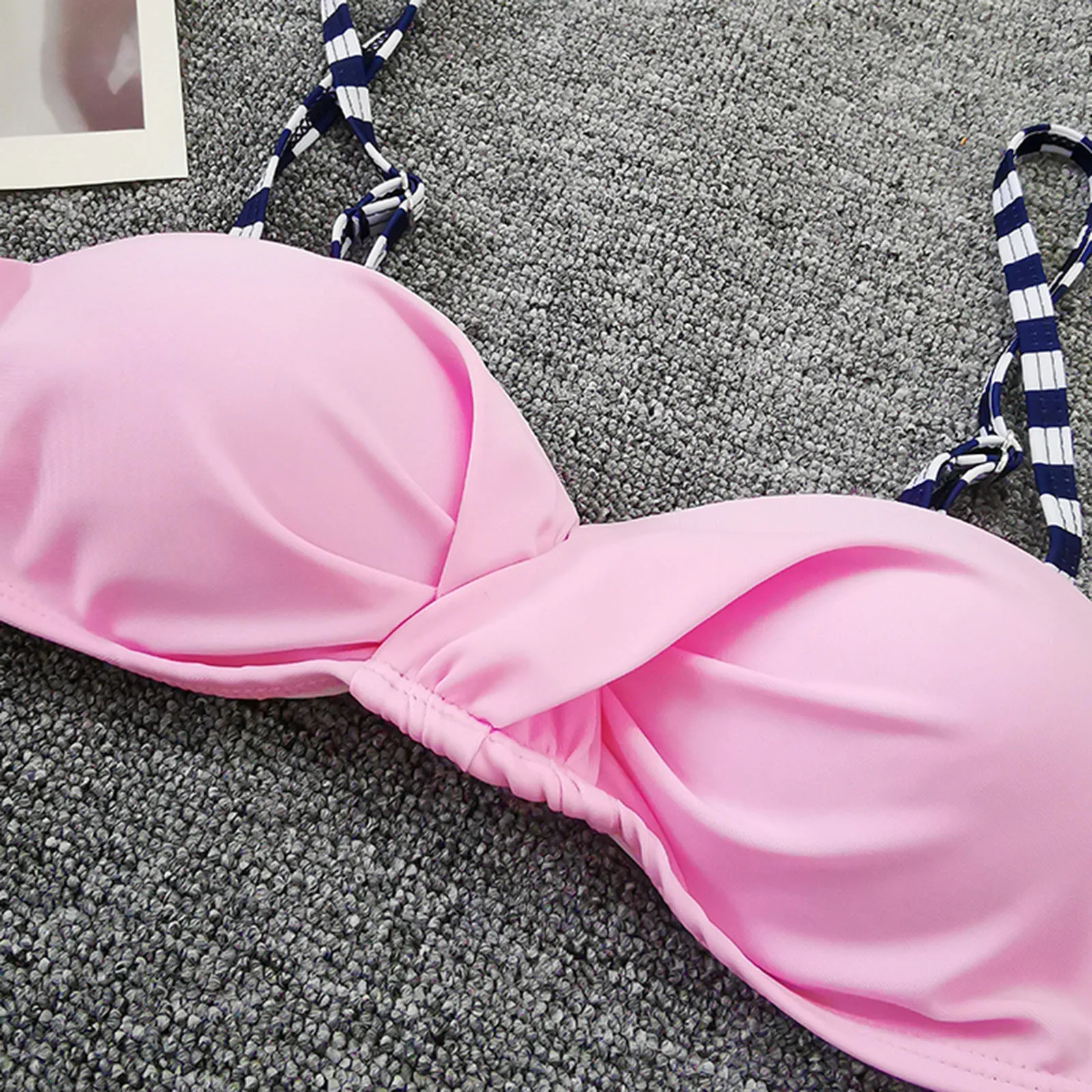 2021 Naujos Micro Dryžuotas Bikini Nustatyti Dviejų dalių maudymosi kostiumėlį Kratinys Tvarstis Bikini Push Up Sexy Maudymosi Kostiumą, Moterims, maudymosi Kostiumėliai, Bikini#1G 3