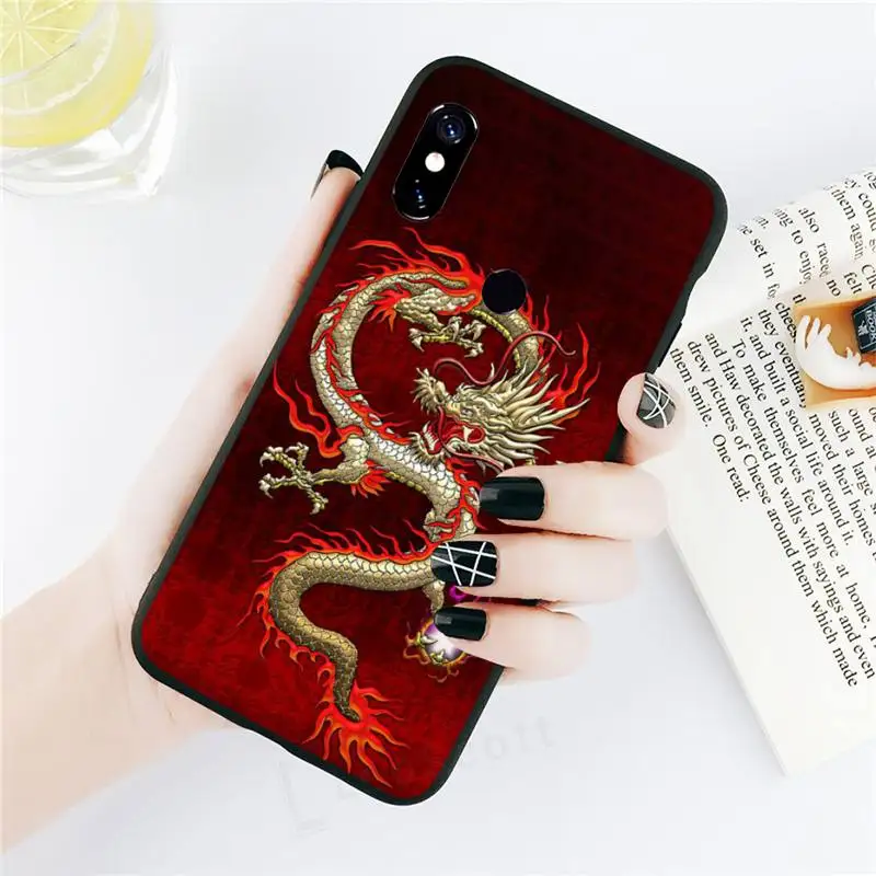 Kinijos Red Dragon meno Telefoną Atveju Xiaomi Redmi pastaba 7 8 9 t k30 max3 9 s 10 pro lite 1