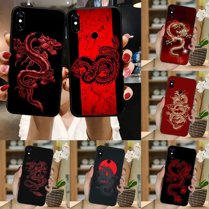 Kinijos Red Dragon meno Telefoną Atveju Xiaomi Redmi pastaba 7 8 9 t k30 max3 9 s 10 pro lite 2