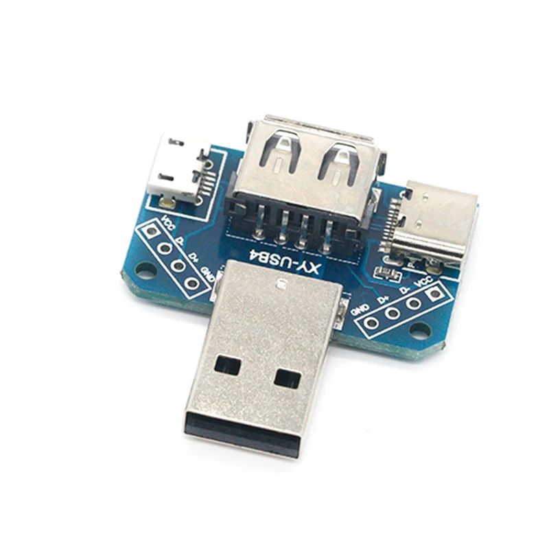 USB Galvos Skydas Male USB Jungtis Tipas-c Micro Moterų USB 2.54-4P perdavimo bandymų valdybos USB adapterio plokštė XY-USB4 3