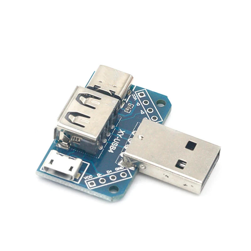 USB Galvos Skydas Male USB Jungtis Tipas-c Micro Moterų USB 2.54-4P perdavimo bandymų valdybos USB adapterio plokštė XY-USB4 5