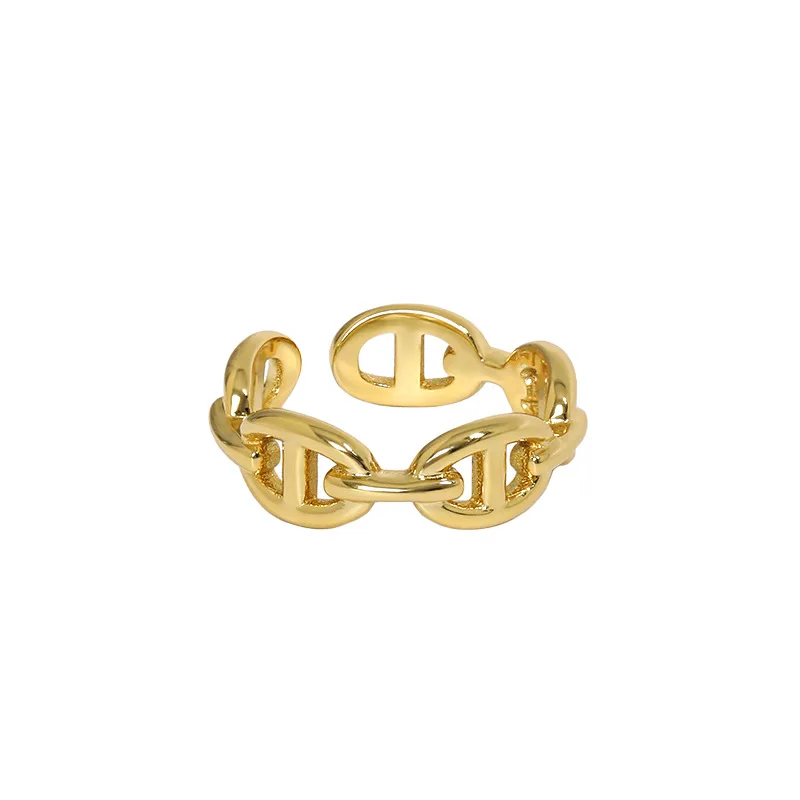 F. I. N. S Originali 925 Sterlingas Sidabro Kiaulių Nosies Grandinės Žiedas Piršto Žiedai Moterims Vestuvių Juostoje Dalyvavimas Pareiškimą Fine Jewelry 1