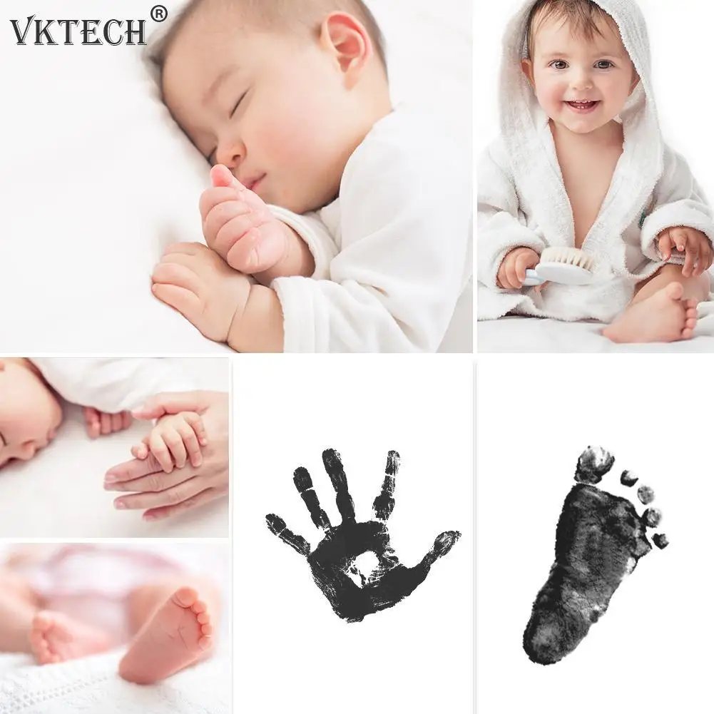 Netoksiškas Handprint Pėdsaką Leidyklos Rinkinys Tėvų-Vaikų Vertus Inkpad Liejimo Kūdikių Molio Žaislas Watermark Suvenyrai Unisex Kūdikių Priežiūra 1