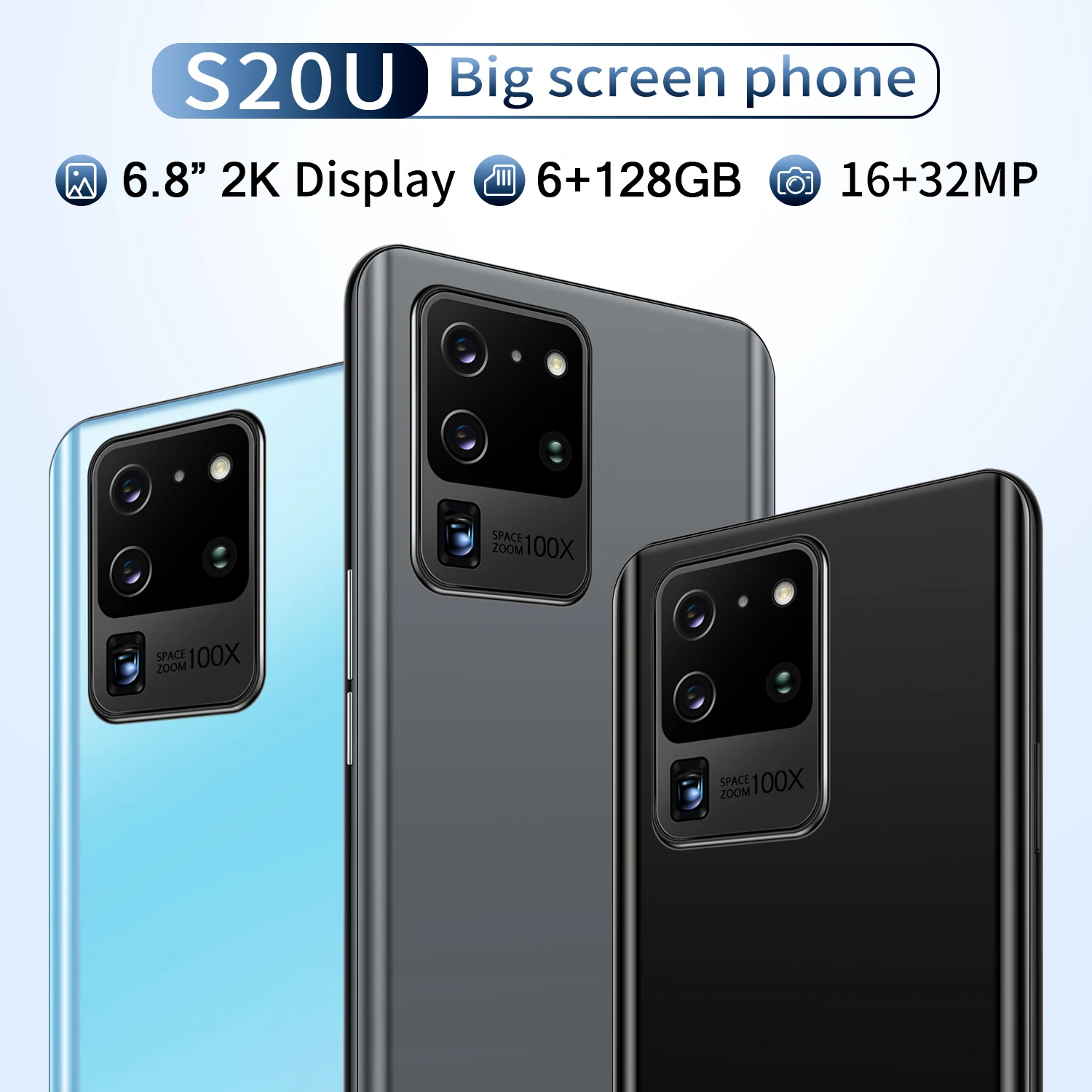 2021 Pasaulio Versija S20U mobiliųjų Telefonų 6.8 colių HD+Vandens Lašas Ekrano 12G 512G Mobile Phone 4G/5G Interneto išmaniaisiais telefonais 3