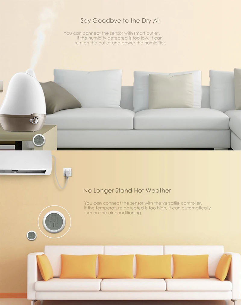 SEK 2020 Tuya ZigBee Smart Home Temperatūros Ir Drėgmės Jutiklių Su LED Ekranas, Veikia Su Namų Asistentas Ir Tuya Zigbee Hub 5