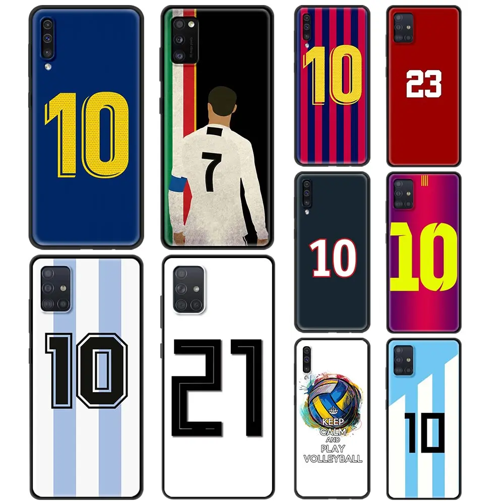 Futbolo Skaičius 10 Case for Samsung Galaxy A50 A51 A70 A71 A10 A20 A30 A40 A11 A21s A31 A41 TPU Minkštas Telefono Atvejais Dangtis 1
