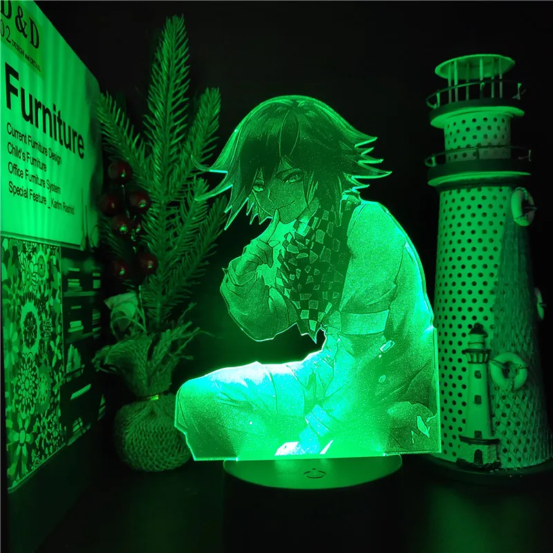 Paveikslas Šviesos Danganronpa Kokichi Oma 3D LED ANIME LEMPOS pagrindiniai kištukiniai naktinių lempų lizdai Vaizdo Apšvietimas Lampara Led Namų Dekoro Kalėdų Dovana 1