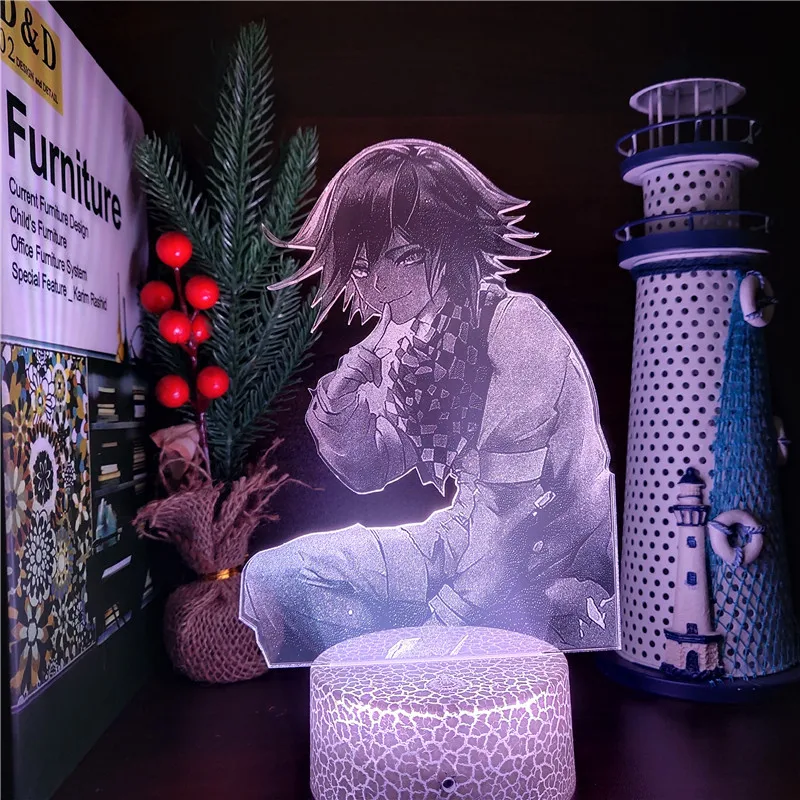 Paveikslas Šviesos Danganronpa Kokichi Oma 3D LED ANIME LEMPOS pagrindiniai kištukiniai naktinių lempų lizdai Vaizdo Apšvietimas Lampara Led Namų Dekoro Kalėdų Dovana 3
