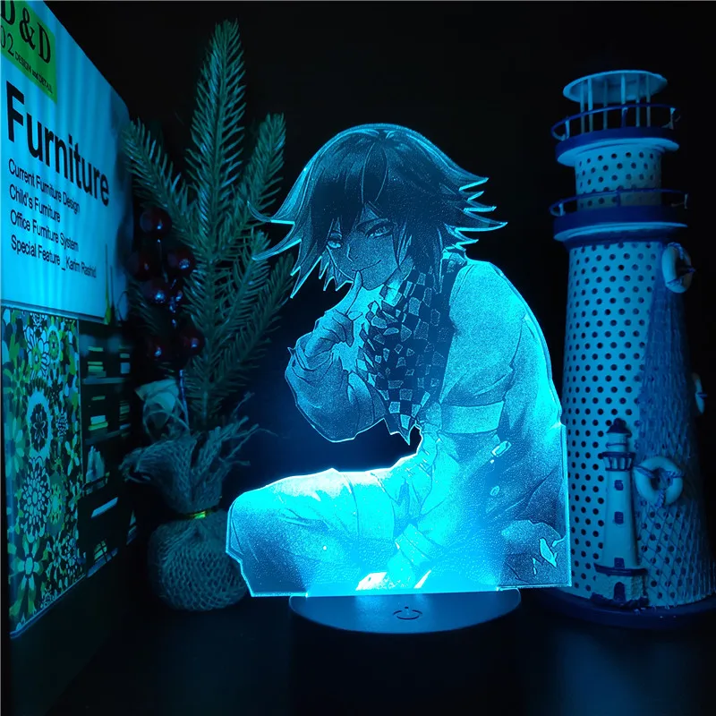 Paveikslas Šviesos Danganronpa Kokichi Oma 3D LED ANIME LEMPOS pagrindiniai kištukiniai naktinių lempų lizdai Vaizdo Apšvietimas Lampara Led Namų Dekoro Kalėdų Dovana 4