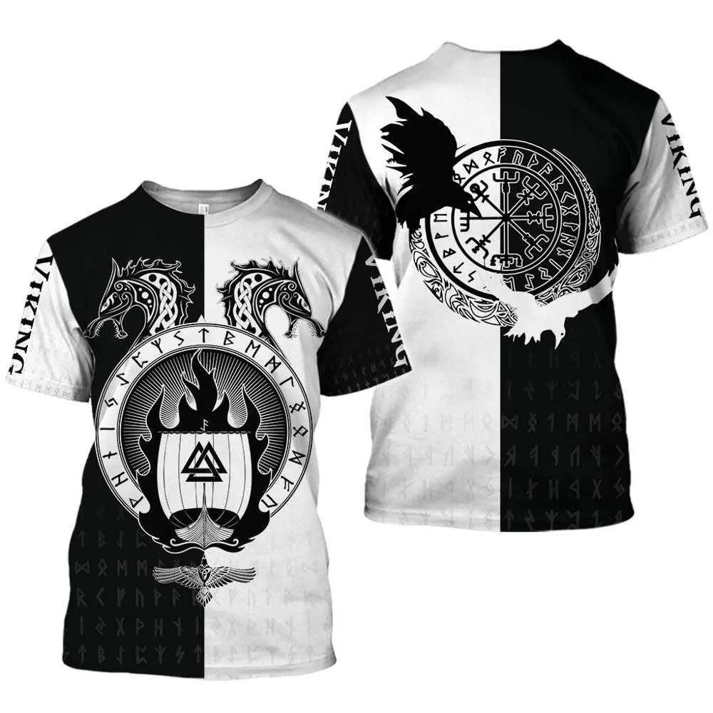 Viking Logotipas Atspausdintas T-Shirt Harajuku Hip-Hop Unisex Trumpas Rankovės Marškinėliai Viršuje 012021 Nauja XL T-Shirt Viršuje Vyrų Palaidinukė Kvėpuojantis 4